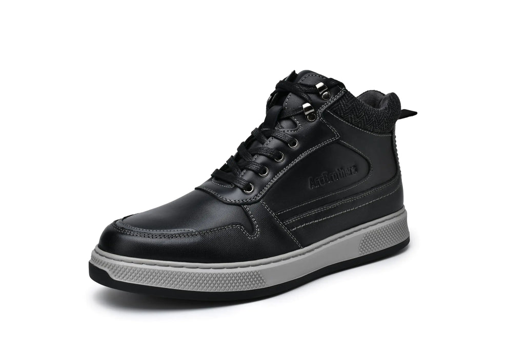 ArcBrothers Mens Fashion Sneakers Mid Top Dress Sneakers Black Boots for Men