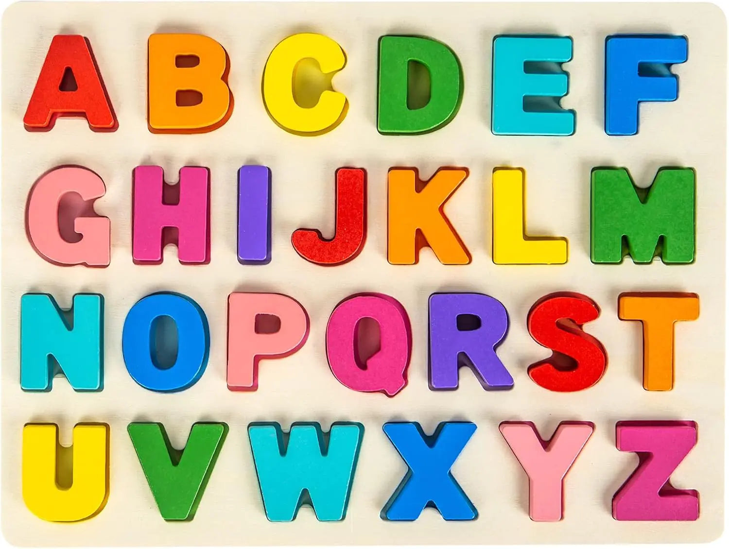 Alphabet Puzzle Wooden Puzzles for Toddlers Alphabet Learning Toys ABC Shape Puzzle Wood Montessori Preschool Early Education Learning Toys for Kids Toddlers Girls Boys Kindergarten